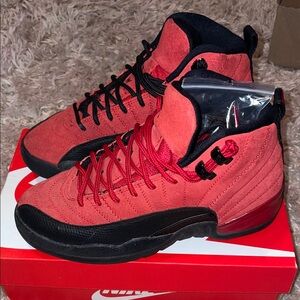 Red and Black High-Top Jordan Sneakers